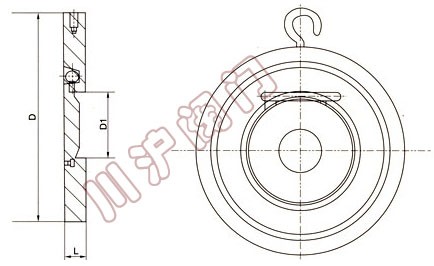 對夾單瓣旋啟式止回閥結(jié)構(gòu)圖
